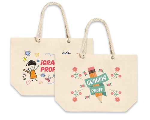 bolsas de playa personalizadas para regalar a profesorasde primaria